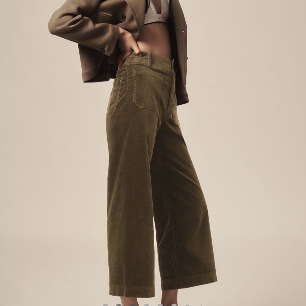 The Colette Cropped Wide-Leg Pants by Maeve: Corduroy Edition
